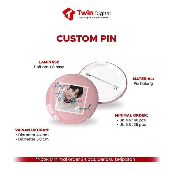 pin peniti custom twin digital printing