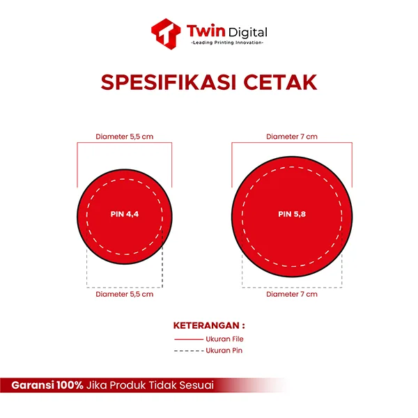 pin peniti custom twin digital printing