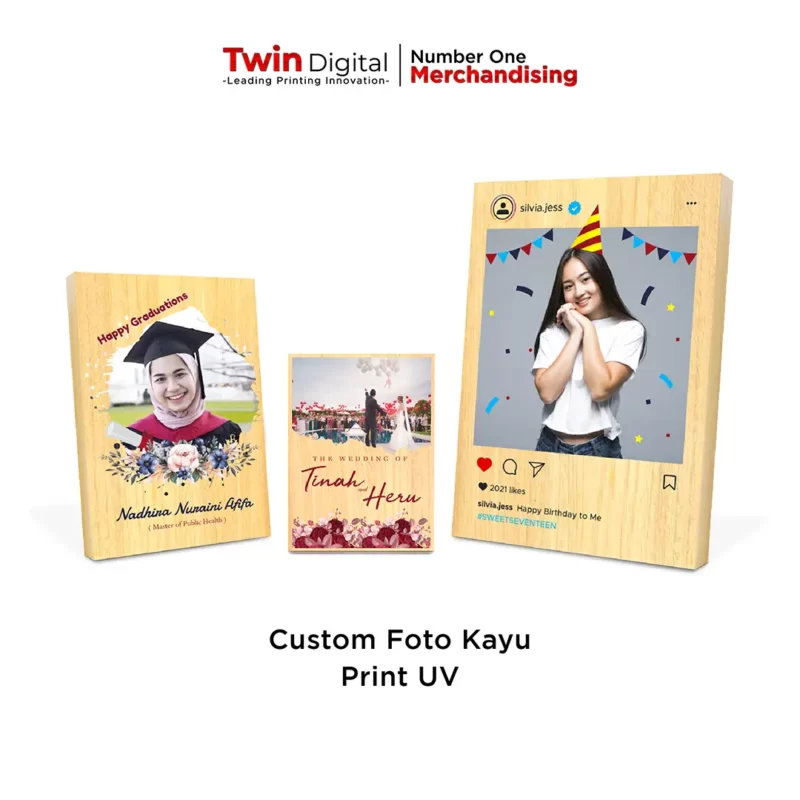 Cetak Foto Kayu / Wooden Photo Custom Terbaik - Twin Digital