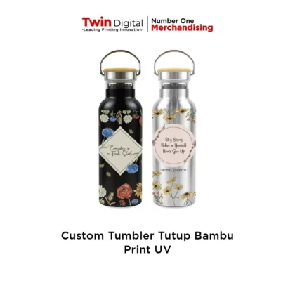 Tumbler Tutup Bambu Print UV Custom Pusat Tumbler Terbaik