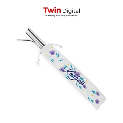 Pouch Stainless Straw Custom Set Sedotan - Twin Digital