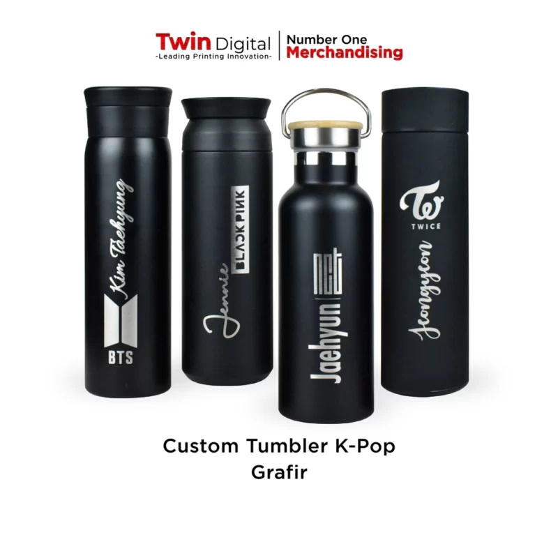 Tumbler Hitam Polos Custom Tumbler Grafir Kpop - Twin Digital