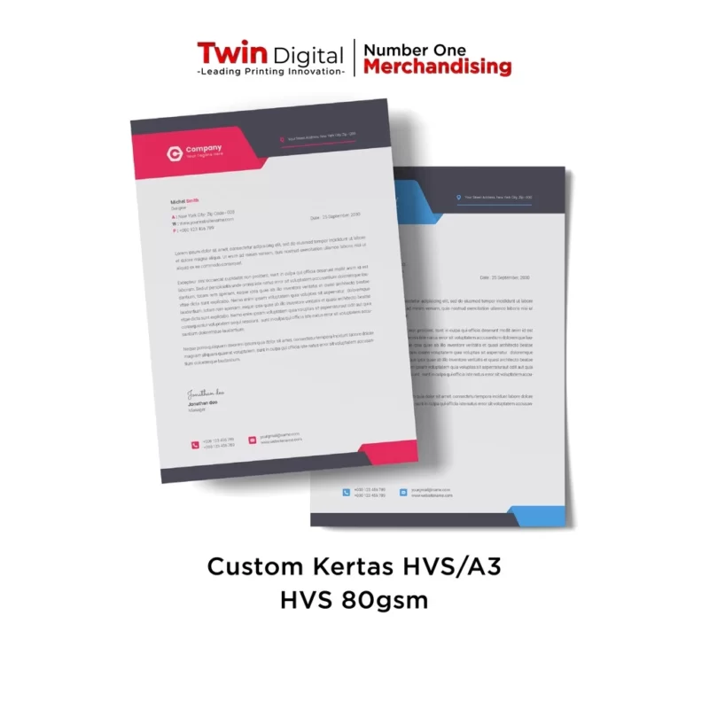 HVS 80 Gram Putih A3 Custom Full Color Termurah - Twin Digital