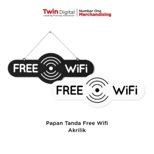 Papan Tanda Free Wifi Sign Akrilik