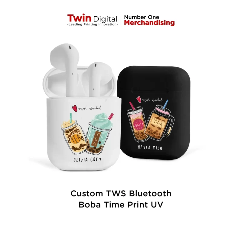 TWS Bluetooth Headset Earphone Wireless Custom Boba Time