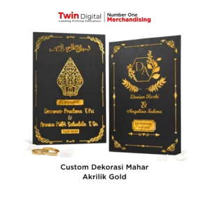 Dekorasi Mahar Pernikahan Akrilik Gold Custom - Twin Digital