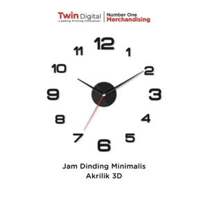 Custom Jam Dinding Jakarta Material Akrilik Hitam - Twin Digital