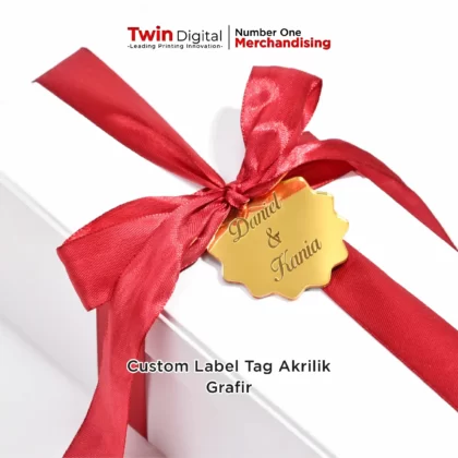 Hiasan Hampers Custom Label Tag Akrilik Mirror Grafir