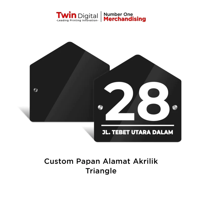 Custom Papan Akrilik Alamat Rumah Acrylic Triangle