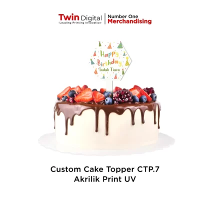 Topper Nama Akrilik Custom Print UV - Twin Digital