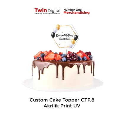 Topper Congratulations Akrilik Custom Print UV - Twin Digital