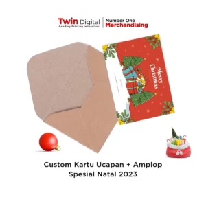 Custom Kartu Ucapan + Amplop Kraft Spesial Natal