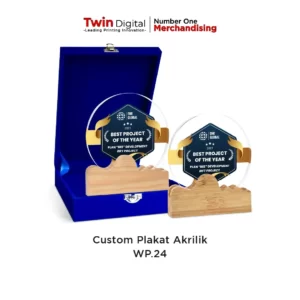 Custom Plakat Akrilik Kayu Jati Belanda Premium