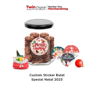 Custom Sticker Label Bulat Spesial Natal A3+