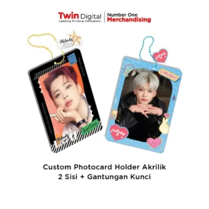Custom Photocard Holder Akrilik 2 Sisi + Gantungan Kunci
