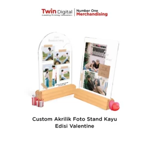 Stand Foto Kayu Custom Standing Frame Akrilik Edisi Valentine