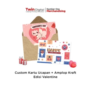 Custom Kartu Ucapan + Amplop Kraft Spesial Valentine