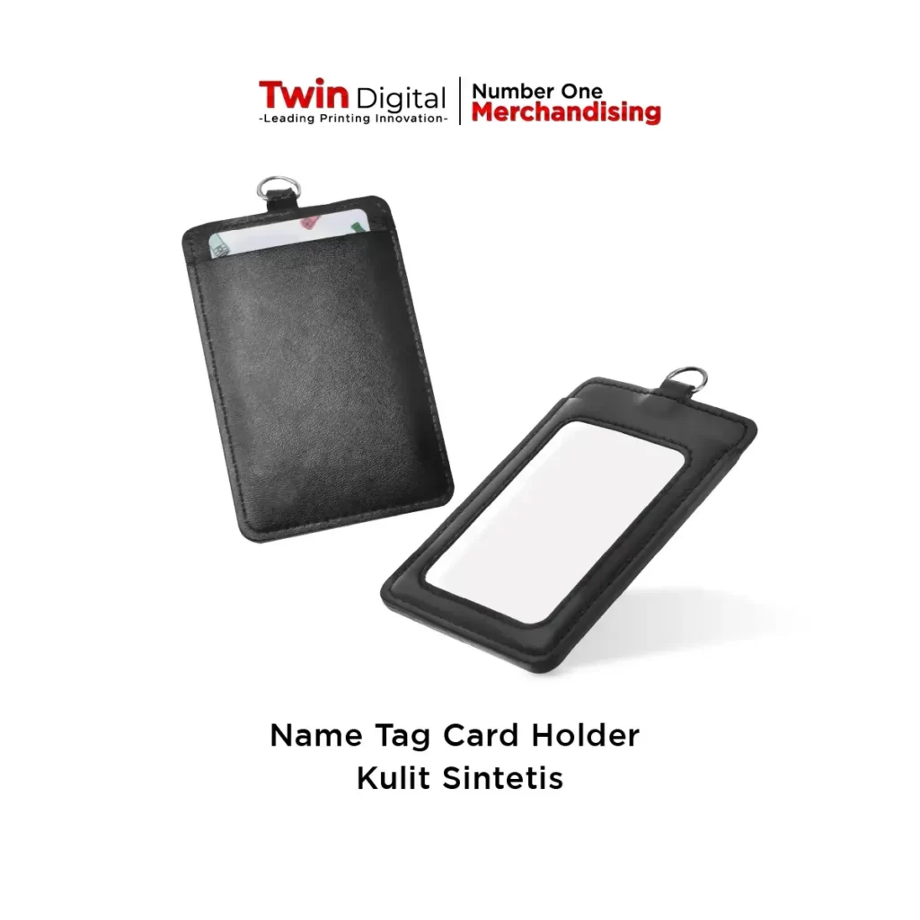 ID Card Holder Casing Name Tag Kulit Sintetis