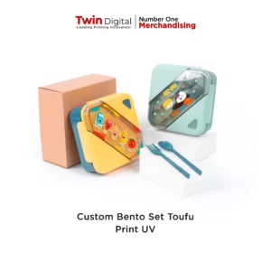 Custom Lunch Box Set Toufu Print UV