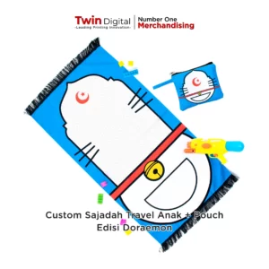 Custom Sajadah Travel Anak + Pouch Edisi Doraemon