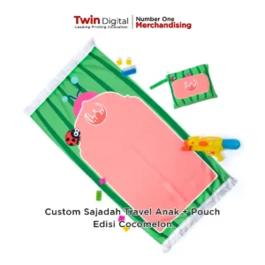 Custom Sajadah Travel Anak + Pouch Edisi Cocomelon