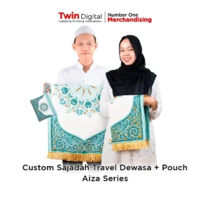 Custom Sajadah Travel Dewasa + Pouch Aiza Series