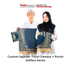 Custom Sajadah Travel Dewasa + Pouch Daffara Series
