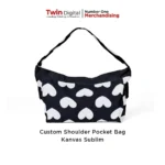 Custom Shoulder Pocket Bag Kanvas Sublim Hitam