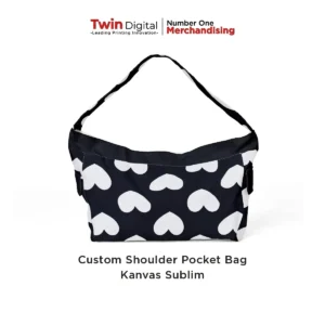 Custom Shoulder Pocket Bag Kanvas Sublim Hitam