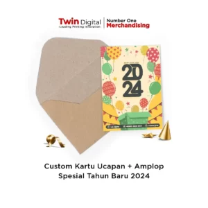 Custom Kartu Ucapan + Amplop Spesial Tahun Baru 2024