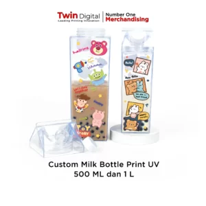 Custom Tumbler Milk Bottle Print UV 500 ml dan 1000 ml