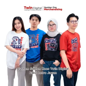 Custom Sablon Kaos Twin Digital Edisi Retro Japan