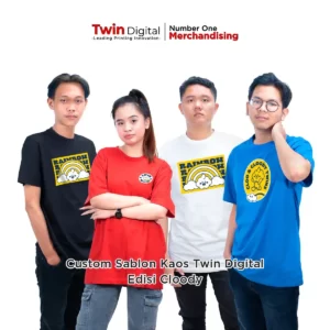 Custom Sablon Kaos Oversize Twin Digital Edisi Cloody