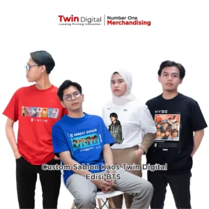 Custom Sablon Kaos Twin Digital Edisi BTS Army