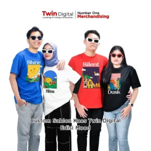 Custom Sablon Kaos Twin Digital Edisi Mood