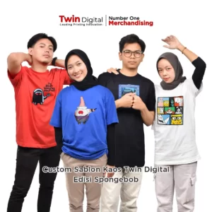 Custom Sablon Kaos Twin Digital Edisi Spongebob