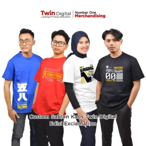 Custom Sablon Kaos Twin Digital Edisi Exclamation