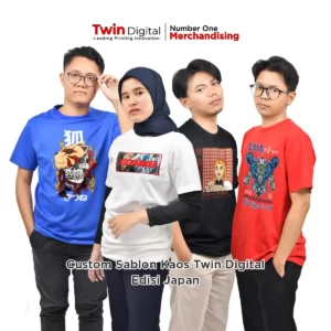 Custom Sablon Kaos Twin Digital Edisi Japan
