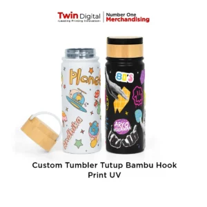Custom Tumbler Tutup Bambu Hook Print UV