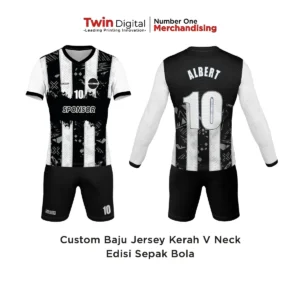 Custom Baju Jersey Kerah V Neck Edisi Sepak Bola