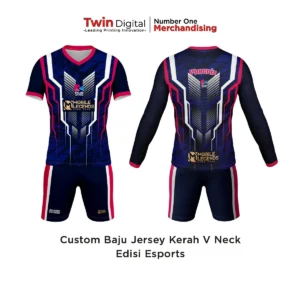 Custom Baju Jersey Kerah V Neck Edisi Esports