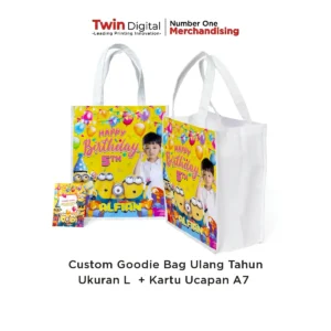 Custom Goodie Bag Ulang Tahun Ukuran L + Free Kartu Ucapan A7