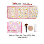 Custom Makeup Pouch Taslan Sublim Pink Egg