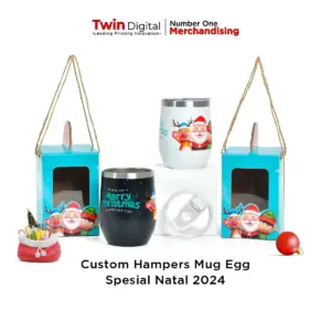 Custom Hampers Mug Egg Shaped Spesial Natal