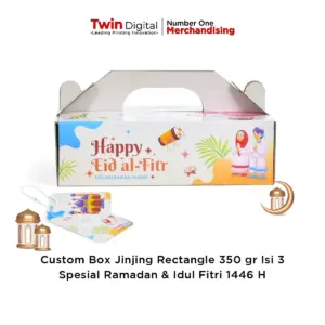 Custom Box Jinjing Rectangle 350gr Isi 3 Spesial Ramadan & Idul Fitri 1446 H