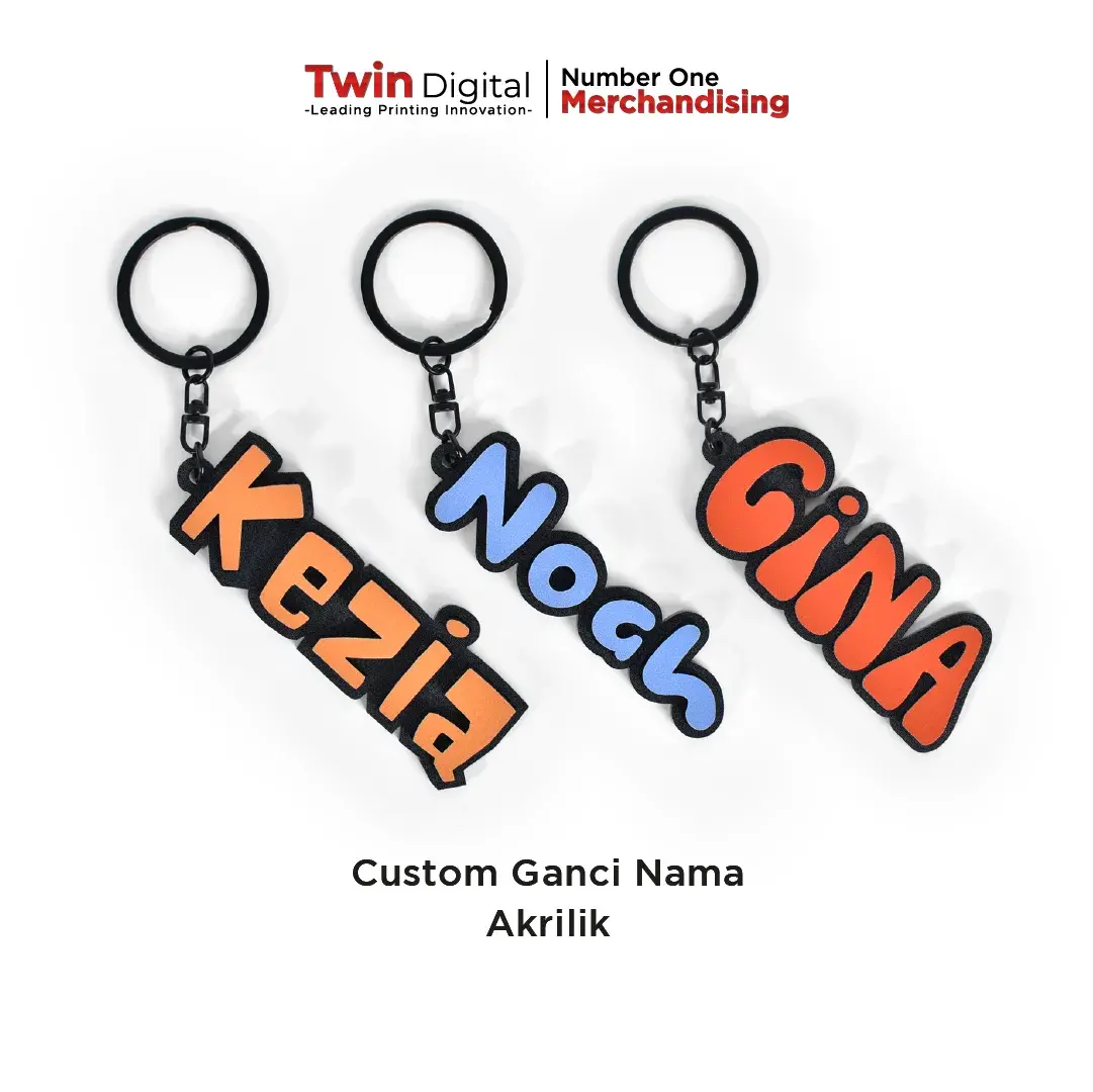 Custom Ganci Nama Akrilik