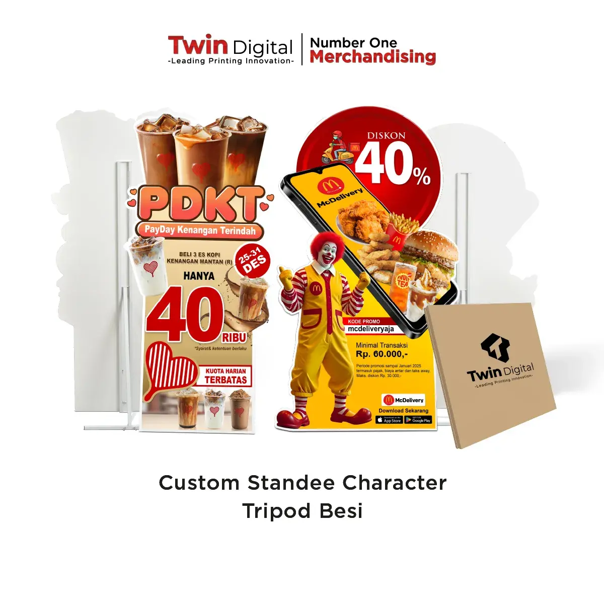 Custom Standee Character Tripod Besi