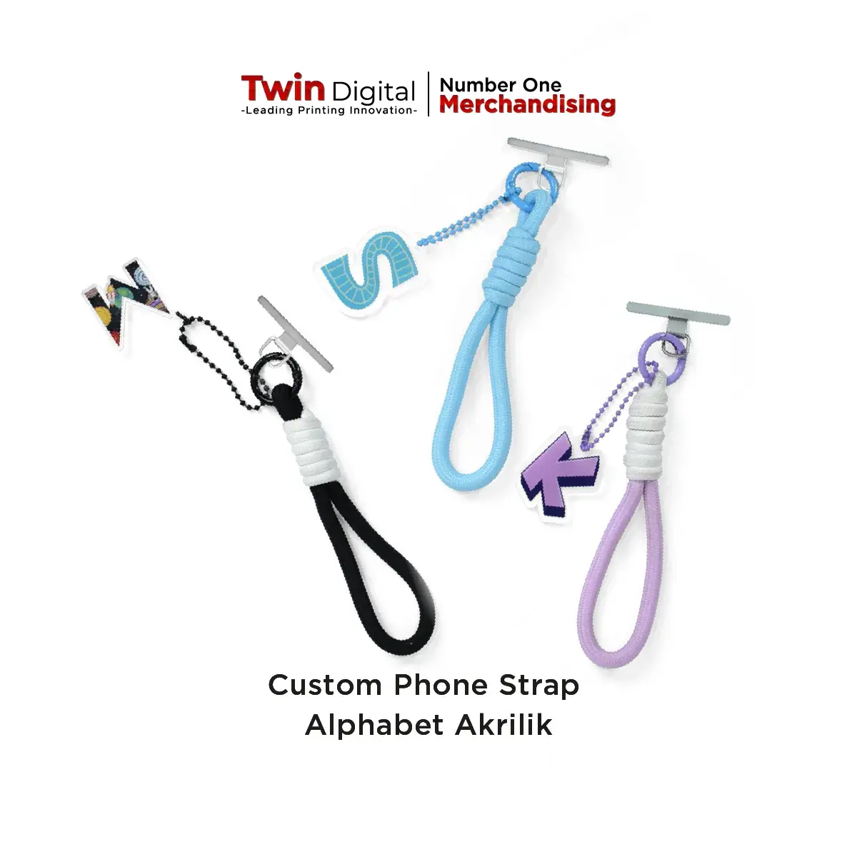 Custom Phone Strap Alphabet Akrilik